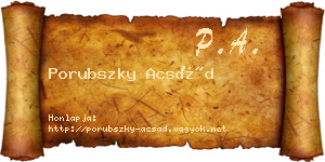 Porubszky Acsád névjegykártya